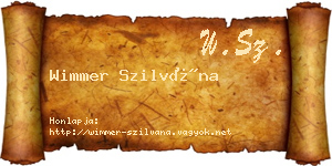 Wimmer Szilvána névjegykártya